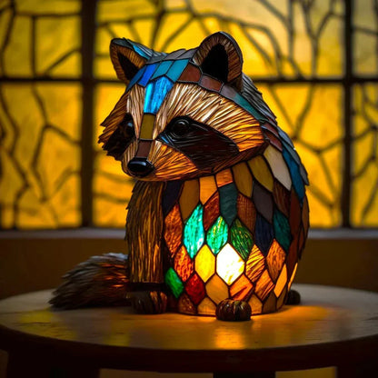 Handcrafted stained glass animal table lamp, a charming and artistic gift idea.