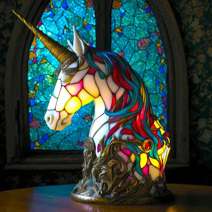 Whimsical stained glass animal lamp, perfect for adding cozy, artistic ambiance.