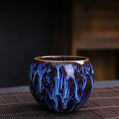 Beautiful porcelain Dragon Egg teacup from an Asian-inspired set, reflecting rich oriental culture. A unique gift for tea lovers.