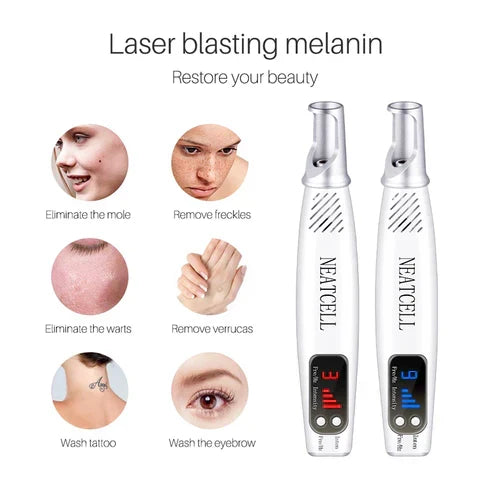Sleek at-home laser pen on a clean surface, ready for skin treatment & rejuvenation.
