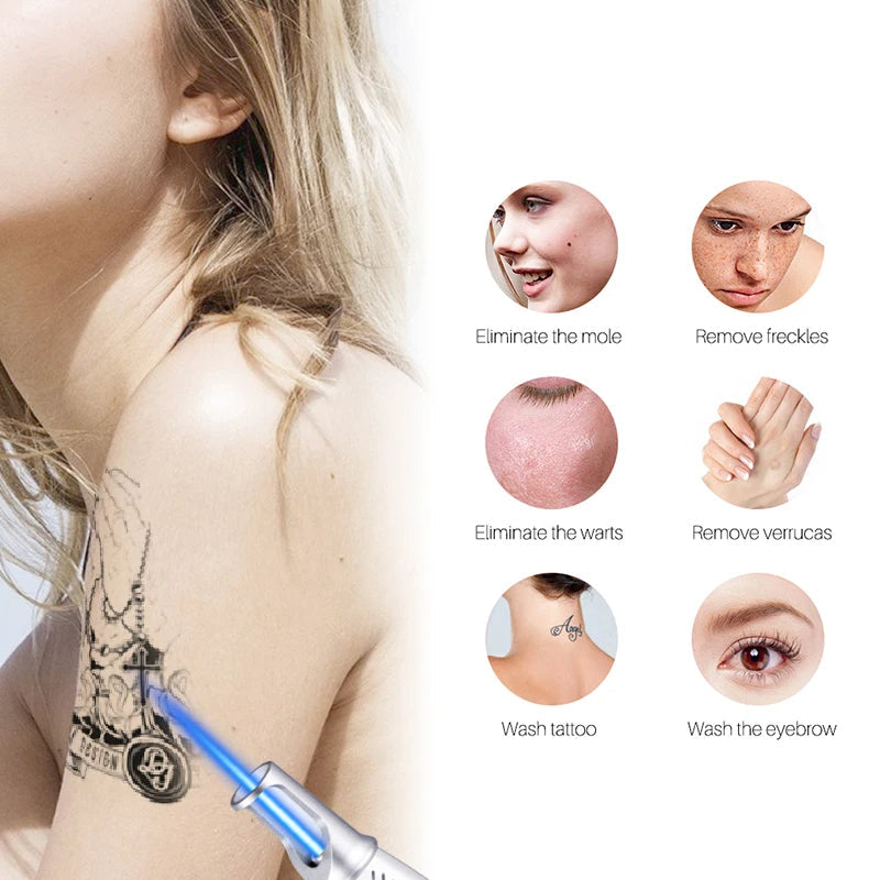 Easy-to-use laser pen for home skin care, removing moles, freckles, & small tattoos.