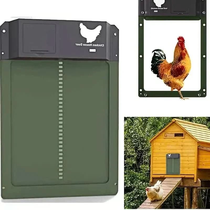 Smart light sensor automatically opens/closes chicken coop door. Offers chicken protection & energy savings.