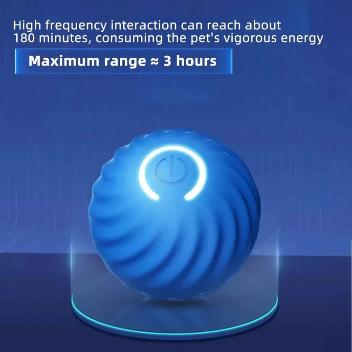 Durable automatic dog play ball, an interactive puppy toy that rolls itself, providing endless pet entertainment.