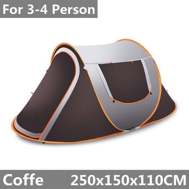 Detail of the automatic mechanism of the family camping tent, showcasing quick and easy setup for outdoors