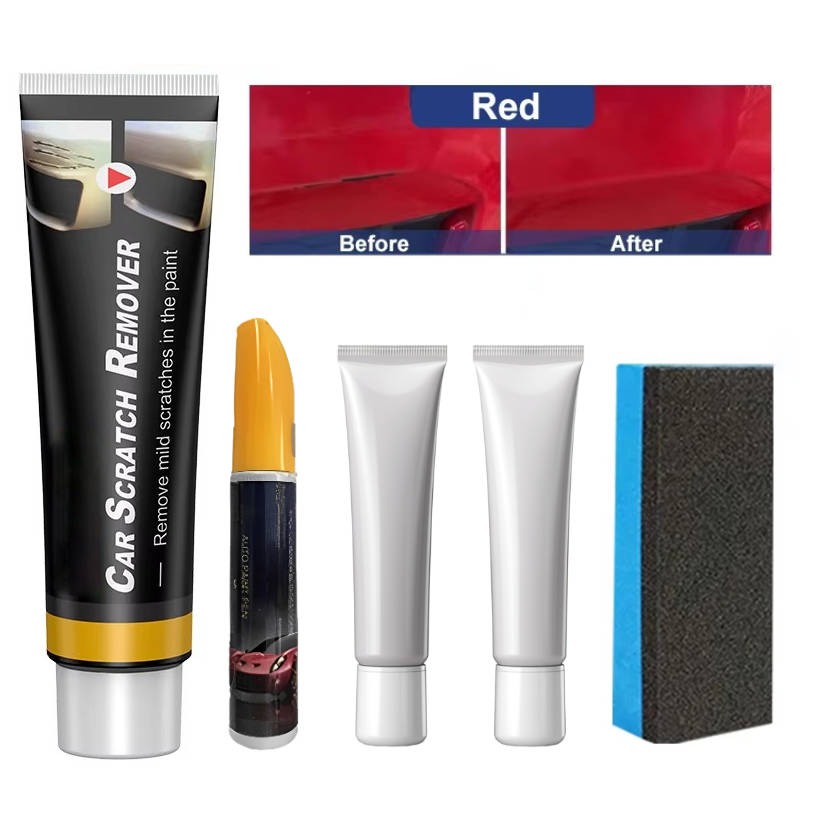 Automotive deep scratch repair kit applies wax protection & car polish for lasting paint finish & maintenance.