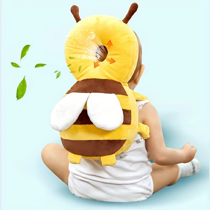 Baby Bee Head Protection Pillow for infants, providing soft padding and safety during crawling and walking.