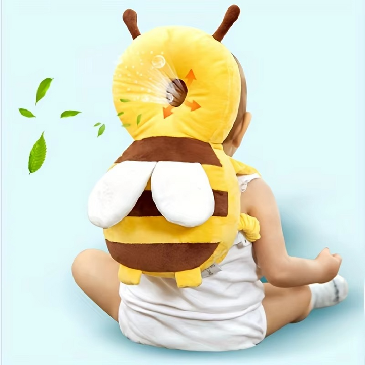 Baby Bee Head Protection Pillow for infants, providing soft padding and safety during crawling and walking.