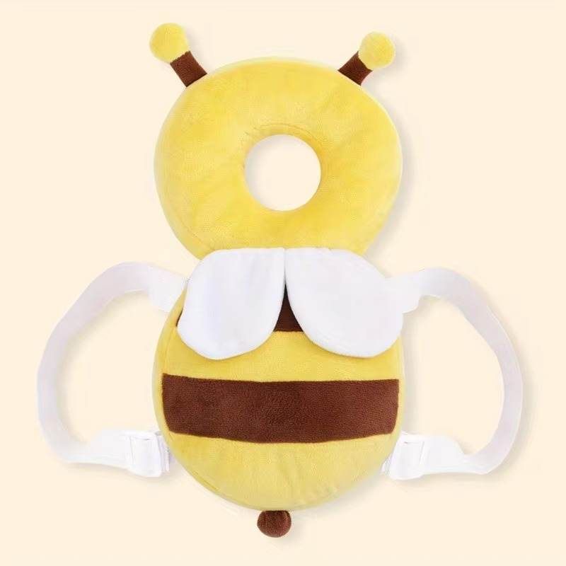 Cute bee cushion head protector for babies, ensuring infant safety and fall protection while crawling or walking.