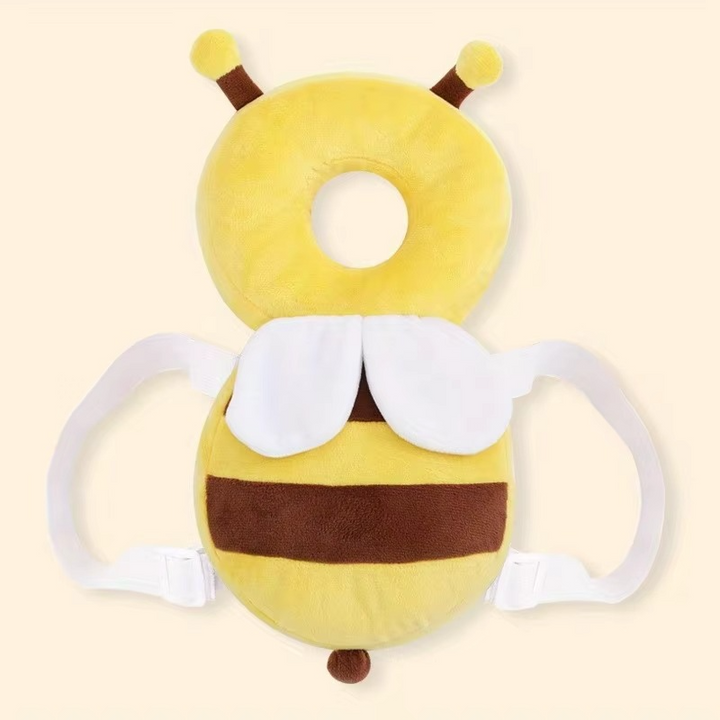 Cute bee cushion head protector for babies, ensuring infant safety and fall protection while crawling or walking.