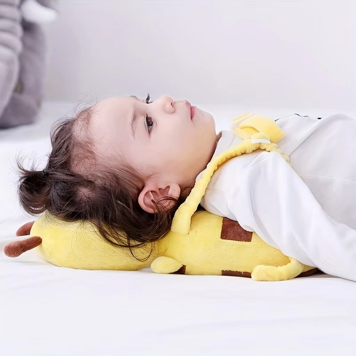 Infant safety bee cushion provides head protection for babies learning to crawl, walk, and play, preventing falls.