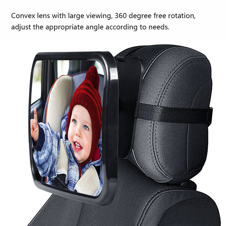 Durable, shatterproof baby car mirror, easily adjustable for a perfect view of your infant in the back seat; travel safe.