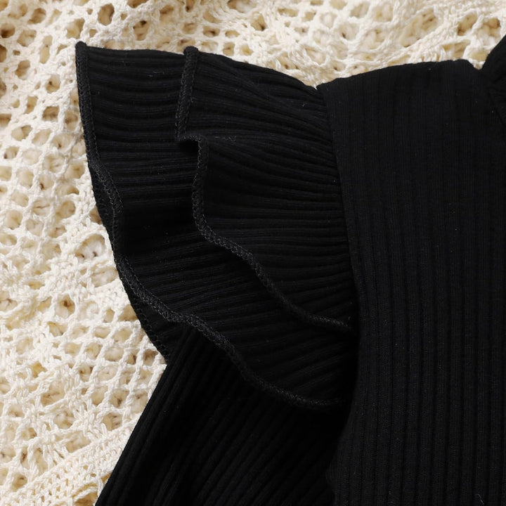 Precious baby girl's winter turtleneck and dress set, comfortable kids fashion.