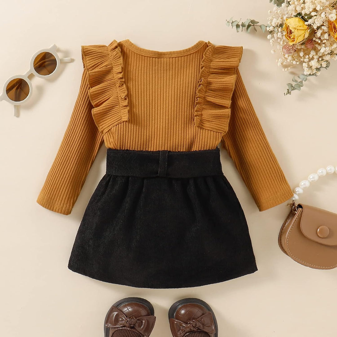 Baby girl's premium knitted turtleneck and dress, for a stylish and warm winter.
