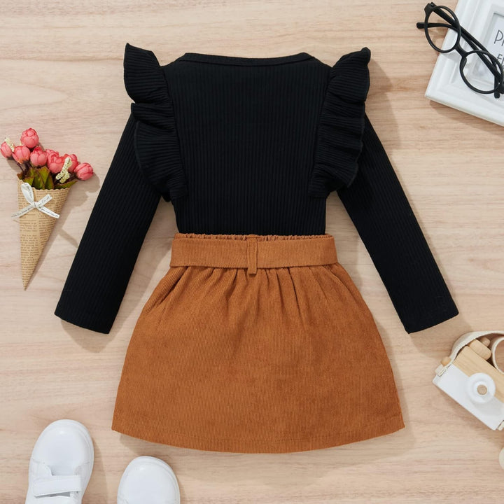 Kids fashion: Baby girl's comfy knitted turtleneck & dress, excellent winter wear.