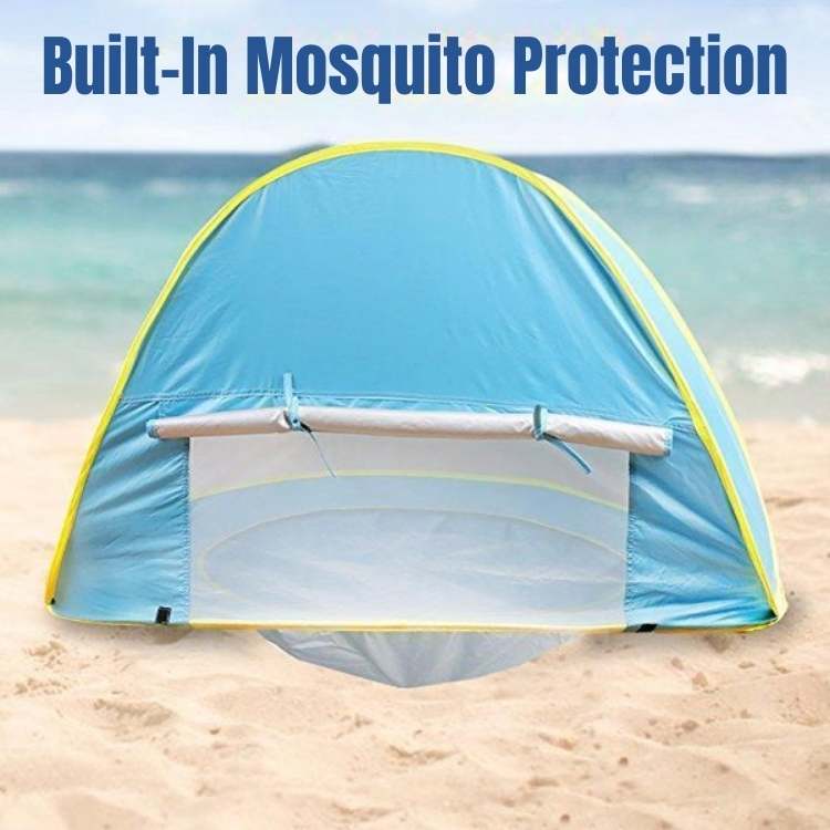 Toddler sun shelter and pool combo, a portable baby tent for beach days, providing essential UV protection