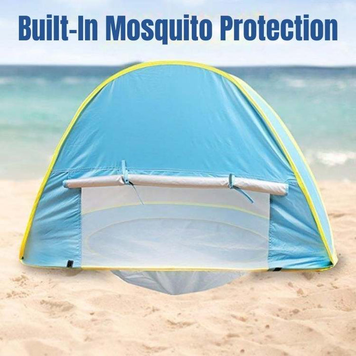 Toddler sun shelter and pool combo, a portable baby tent for beach days, providing essential UV protection