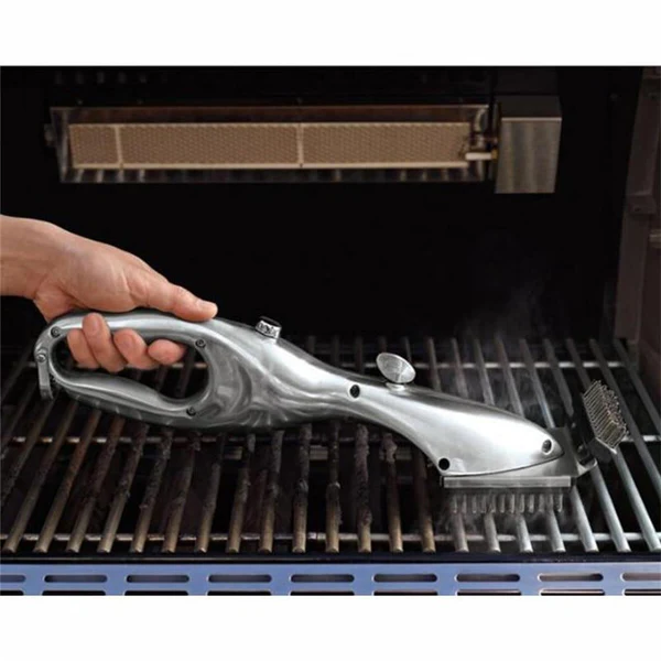 Chemical-free BBQ steam brush for safe & effective grill cleaning, ideal for outdoor cooking.