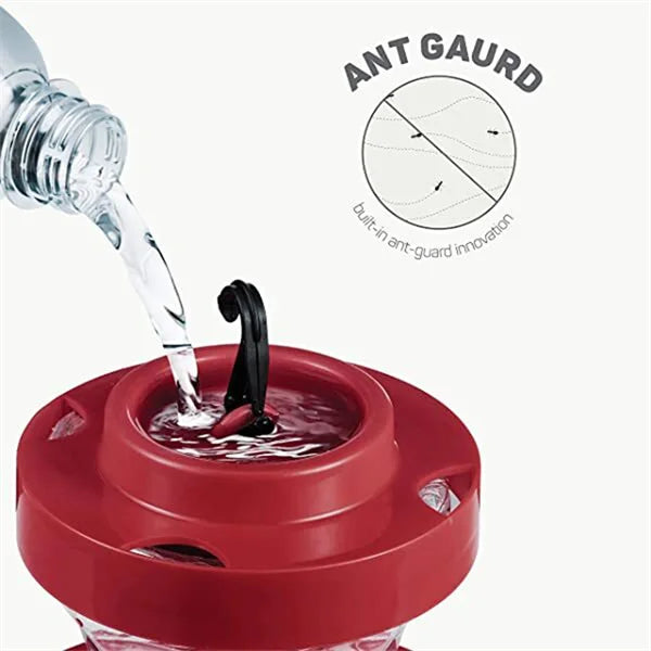 Durable outdoor hummingbird feeder with bee proof & ant proof design, ideal for wild bird watching.