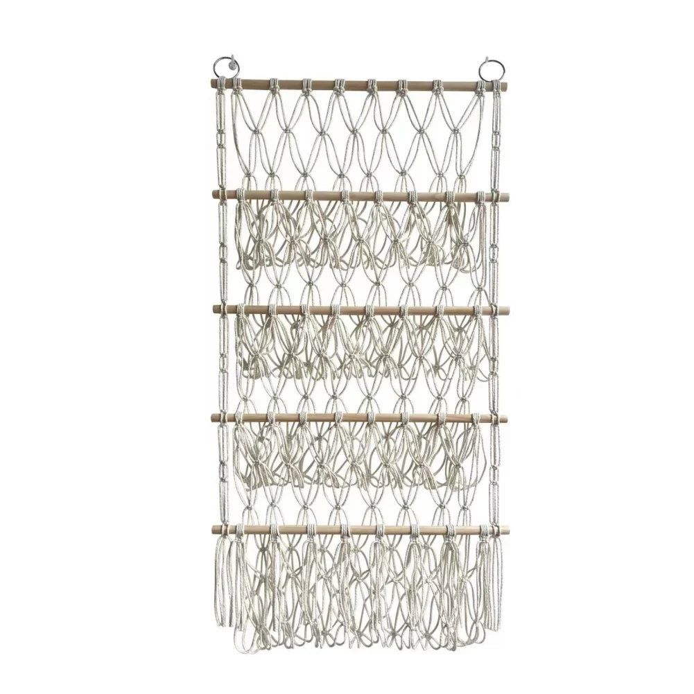 Spacious berry blue mesh toy hammock net for kids' room wall storage. Keeps playroom tidy & organized.