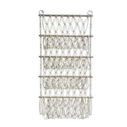 Spacious berry blue mesh toy hammock net for kids' room wall storage. Keeps playroom tidy & organized.