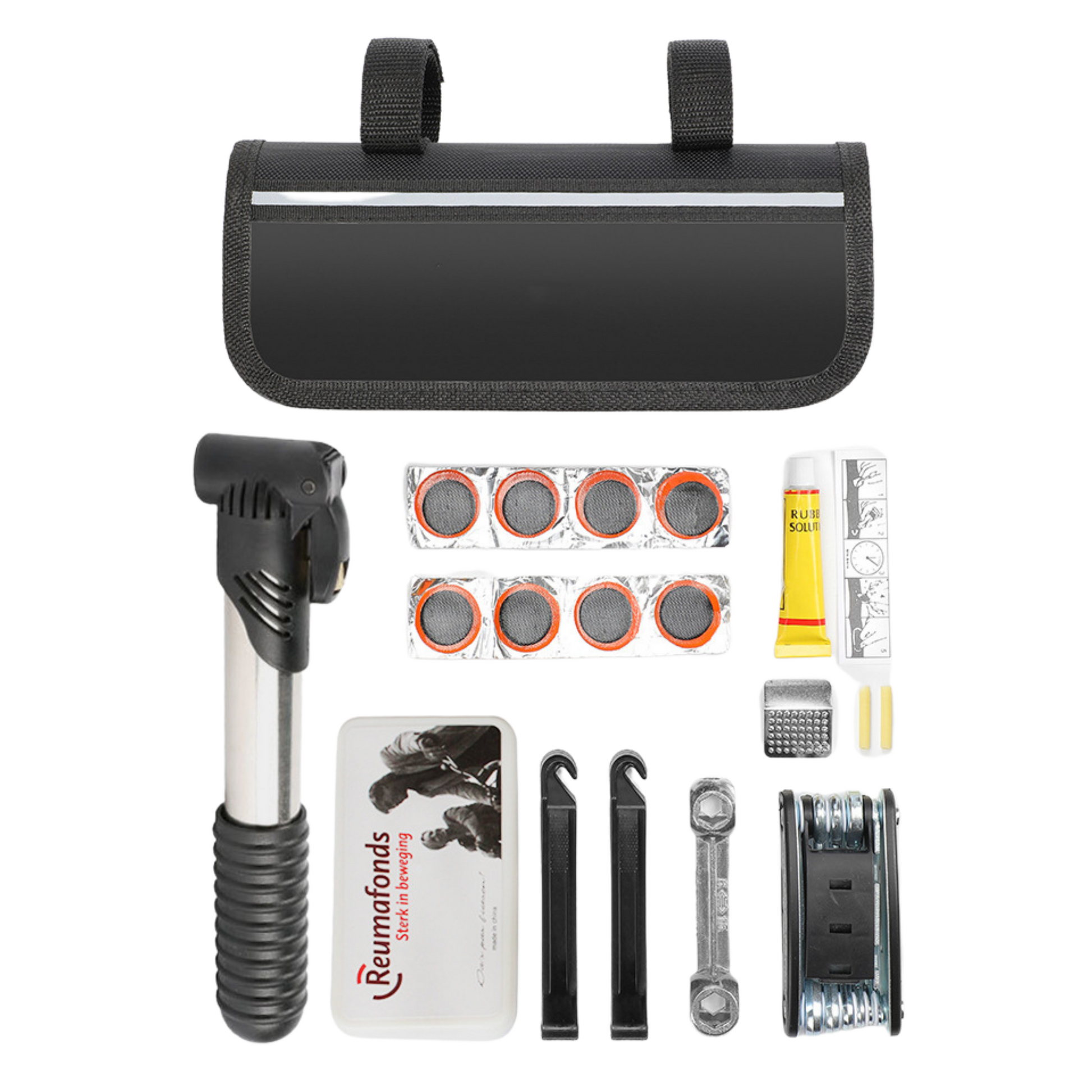 Biker's All-in-One Assembly & Emergency Kit for motorcycle roadside assistance and repair