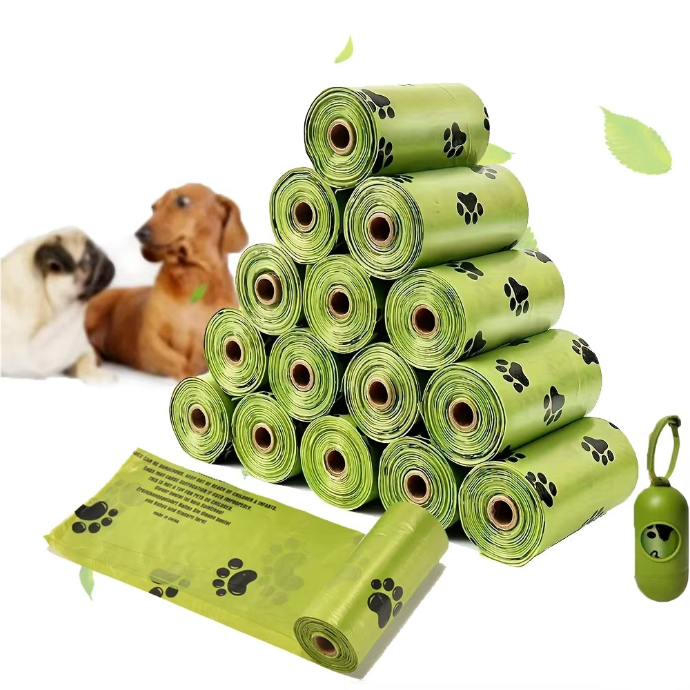 Biodegradable, leak-proof dog waste bags with an attached dispenser for easy, responsible dog cleanup.