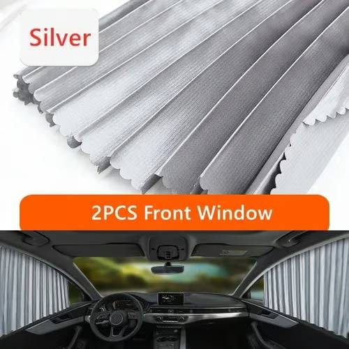 Adhesive car window shades for strong UV protection & privacy, easy to apply & remove.