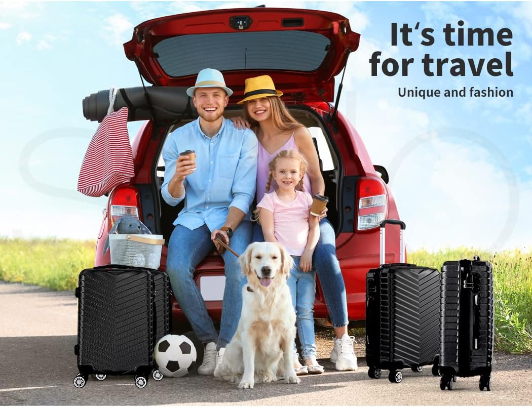 Lightweight black hard-shell carry-on suitcase, durable for short journeys. Secure and easy to maneuver.