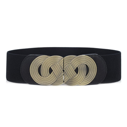 Brown faux leather wide waist belt for women, enhancing both dresses and tunics.