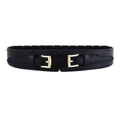 Elegant red faux leather waist belt, designed to enhance dresses and tunics.