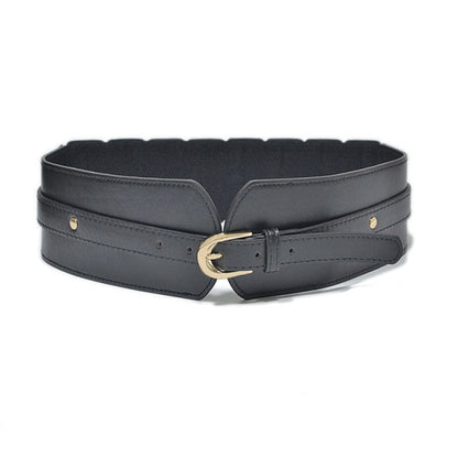 Fashionable brown wide waist belt for tunics, a must-have women's accessory.