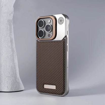 Gray MagSafe armor iPhone case with kickstand for hands-free viewing & enhanced non-slip grip.