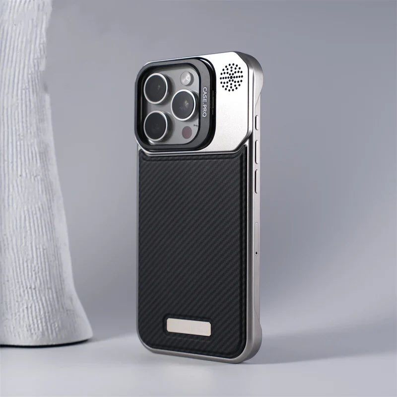 Slim & shockproof purple MagSafe armor iPhone case, complete with a convenient kickstand.