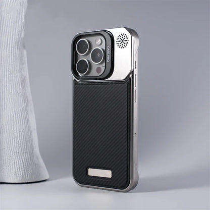 Slim & shockproof purple MagSafe armor iPhone case, complete with a convenient kickstand.