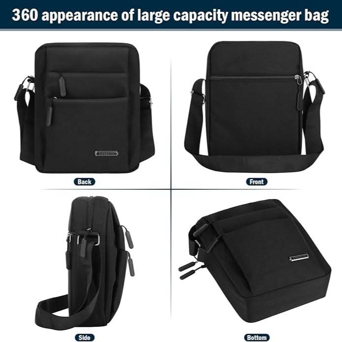 Secure blue waterproof anti-theft shoulder bag for men's daily travel essentials.