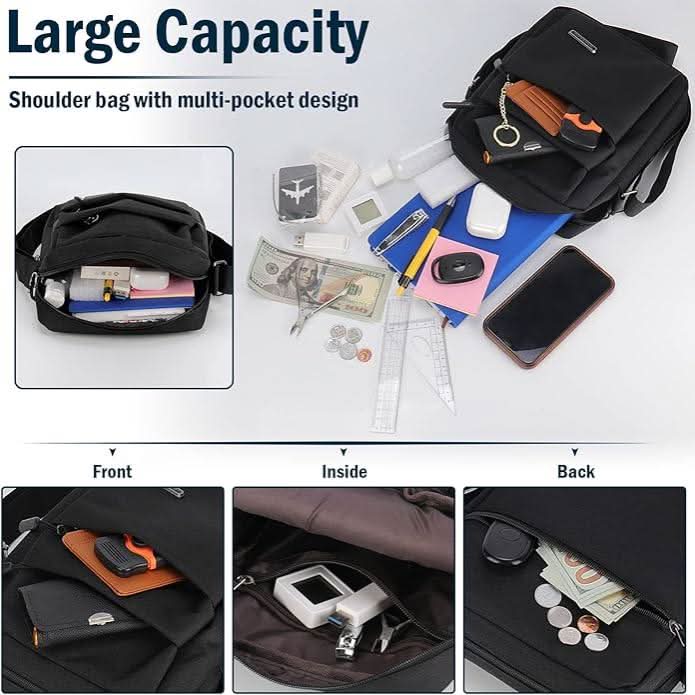 Sleek men's cross-body messenger bag, anti-theft & waterproof for daily urban adventures.