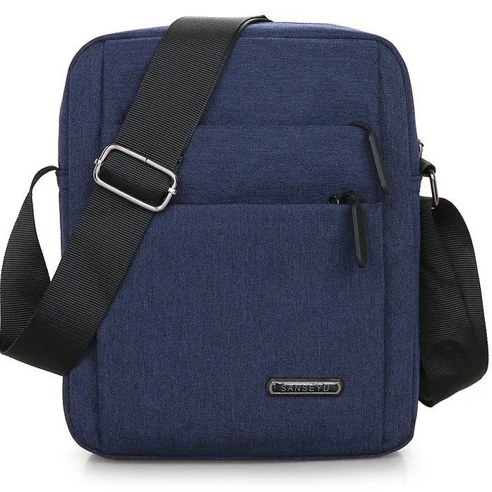 Men's waterproof anti-theft shoulder bag in black, perfect for secure daily travel.
