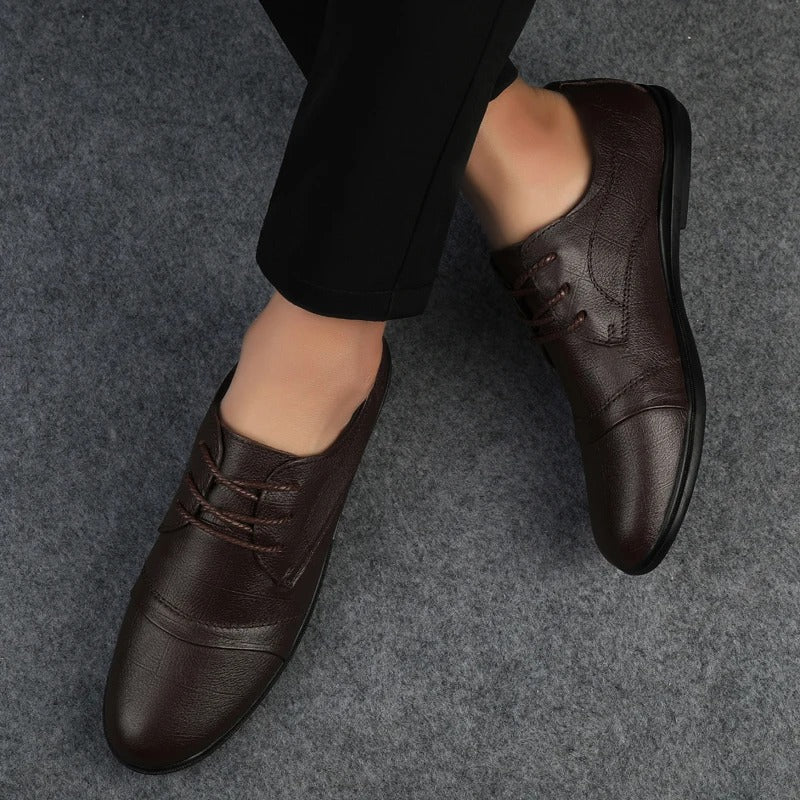 Stylish brown formal shoes for men, designed for comfort and versatile office wear.