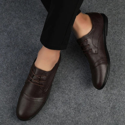 Stylish brown formal shoes for men, designed for comfort and versatile office wear.