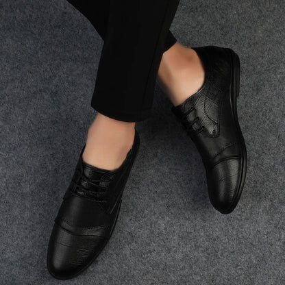 Comfortable & stylish men's dress shoes, available in black and brown for office & formal.