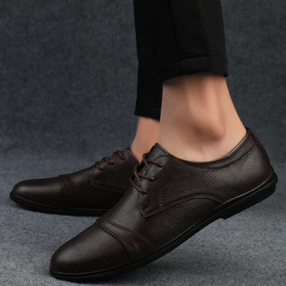 Men's versatile dress shoes in black, offering comfort for office and formal events.