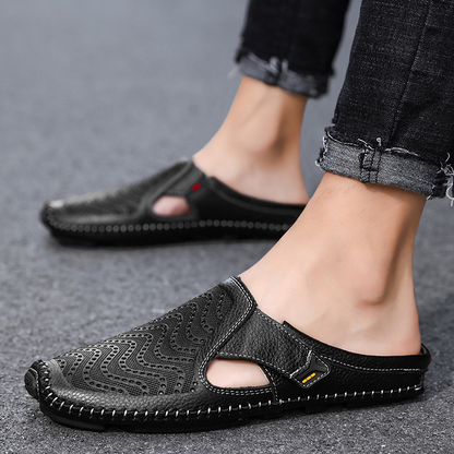 Comfortable brown men's sandals for daily wear, breathable design ideal for warm summer days.