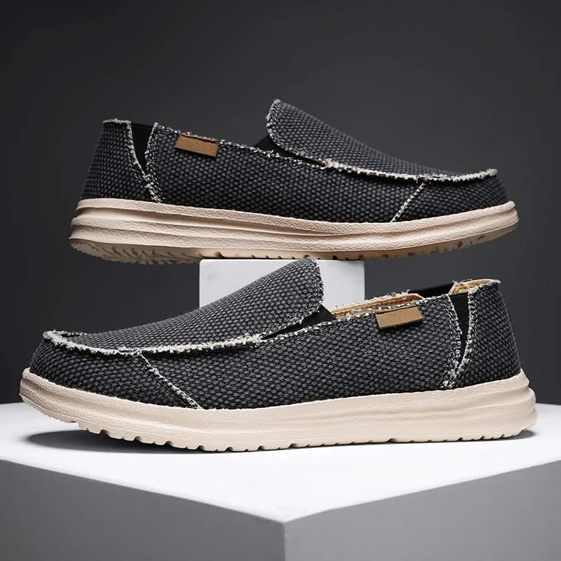 Blue men's casual slip-on loafers, lightweight and comfortable for everyday wear. Durable classic footwear.