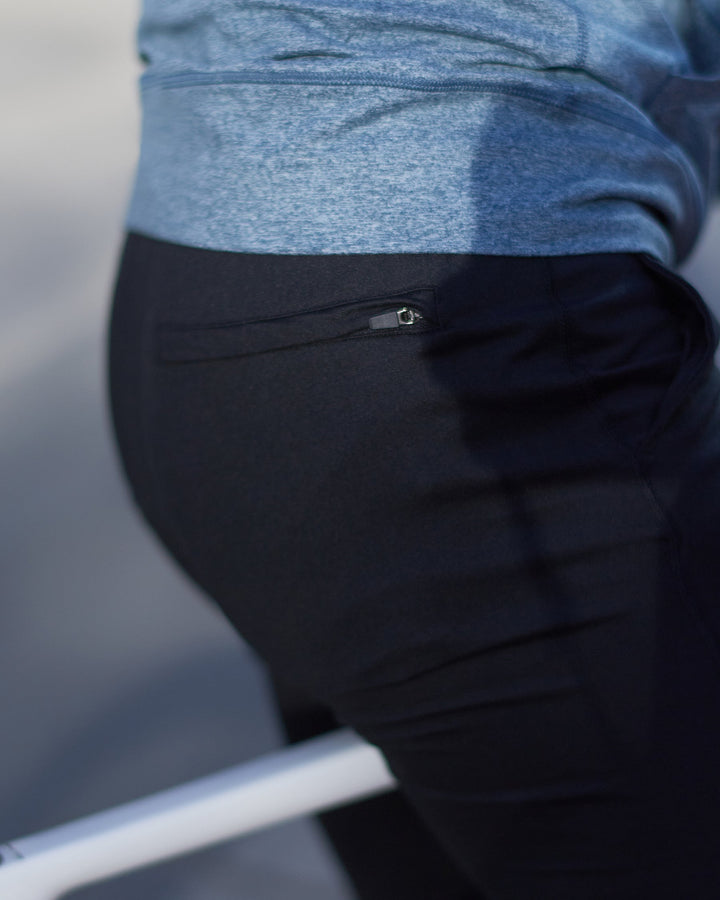 Black men's loungewear joggers, super soft stretch for ultimate comfort.