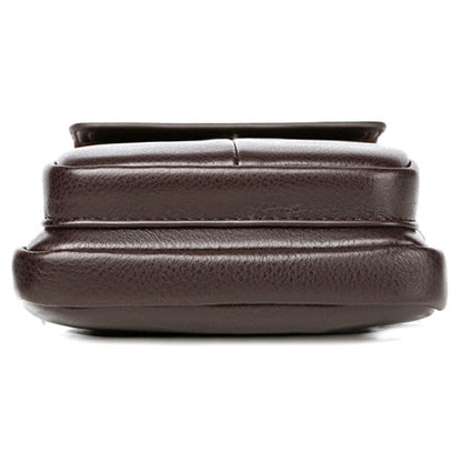 Versatile black PU leather men's shoulder bag, secure for daily accessories & travel.