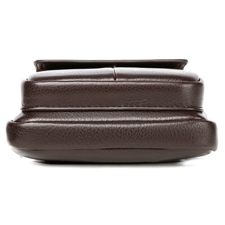 Versatile black PU leather men's shoulder bag, secure for daily accessories & travel.