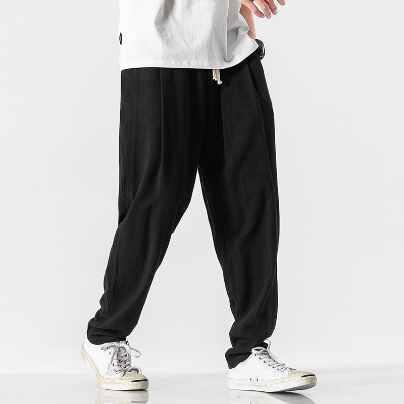 Gray lightweight relaxed fit casual pants for men, perfect for summer and everyday wear.