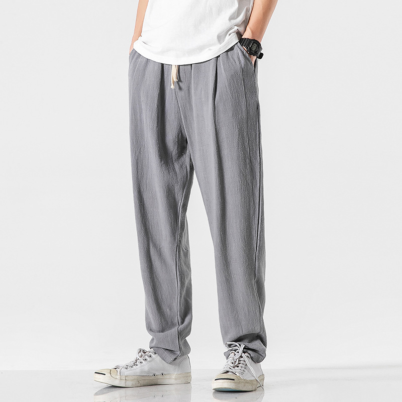 Navy blue relaxed fit men's casual pants, offering effortless style and everyday comfort.