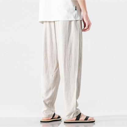Navy blue men's comfort pants, relaxed fit for effortless style and casual everyday fashion.