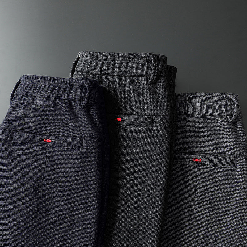 Blue modern fit stretch dress pants, wrinkle resistant, great for smart casual men.